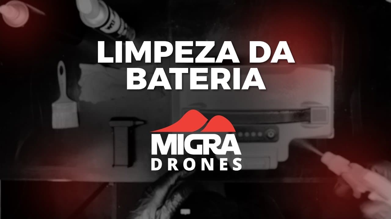 Thumbnail do vídeo: Como fazer a limpeza da bateria | Migra Drones